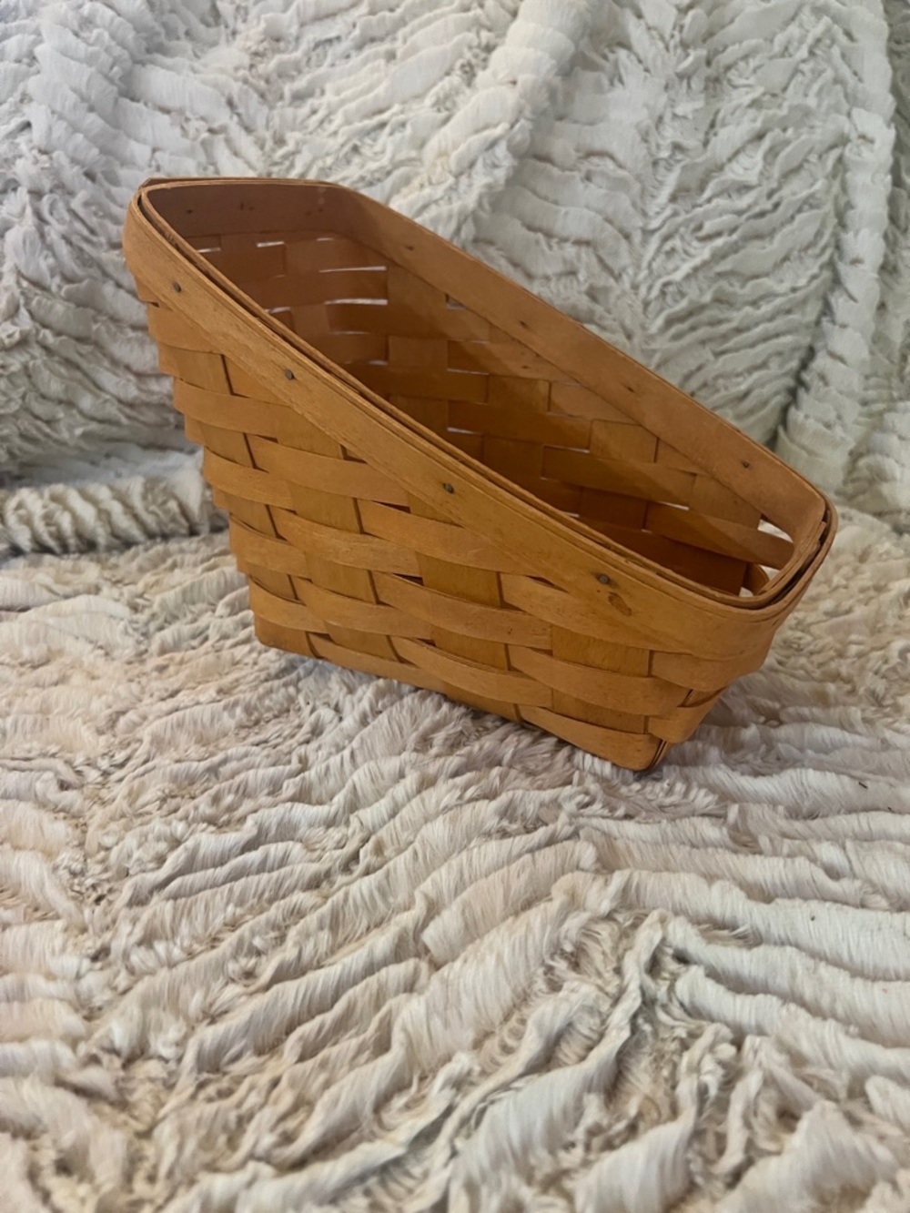 Longaberger Tan Woven Slanted Basket